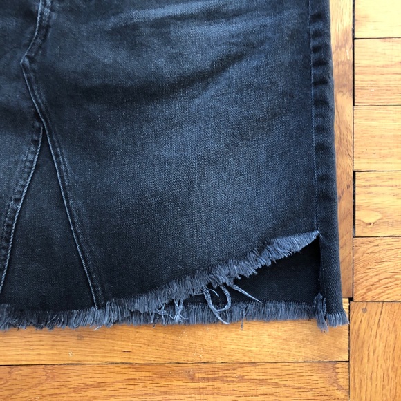 All Saints Black Distressed Denim Mini Skirt - Picture 3 of 7